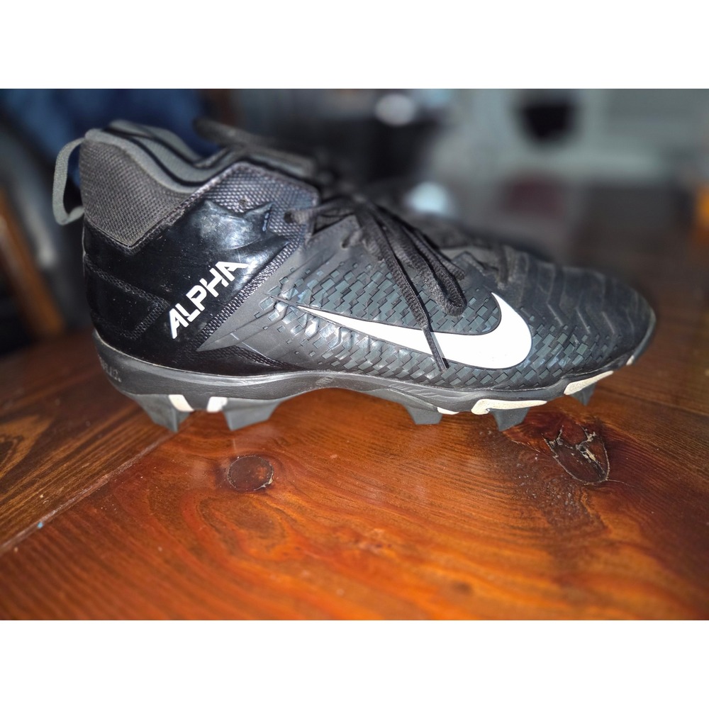 Nike Alpha Menace Varsity 2 Black White Football Cleats AO7653-001 Mens 11.5